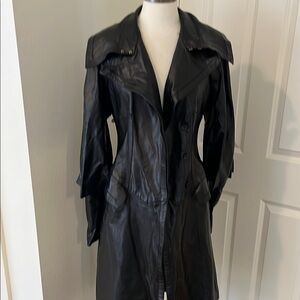Women's Black Leather Coat Tom Ford Gucci very rare vintage